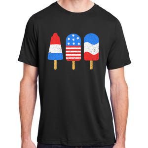 4th Of July Ice Pops Red White Blue American Flag Patriotic Adult ChromaSoft Performance T-Shirt