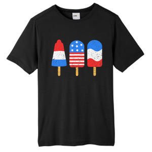 4th Of July Ice Pops Red White Blue American Flag Patriotic Tall Fusion ChromaSoft Performance T-Shirt