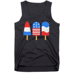 4th Of July Ice Pops Red White Blue American Flag Patriotic Tank Top