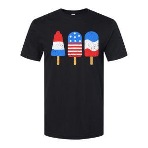 4th Of July Ice Pops Red White Blue American Flag Patriotic Softstyle CVC T-Shirt