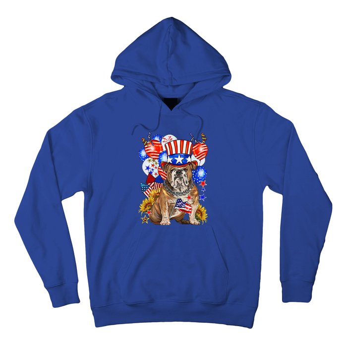 4th Of July English Bulldog Mom Dad Patriotic American Flag Hoodie