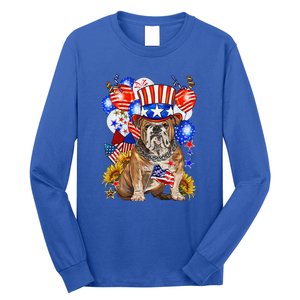 4th Of July English Bulldog Mom Dad Patriotic American Flag Long Sleeve Shirt