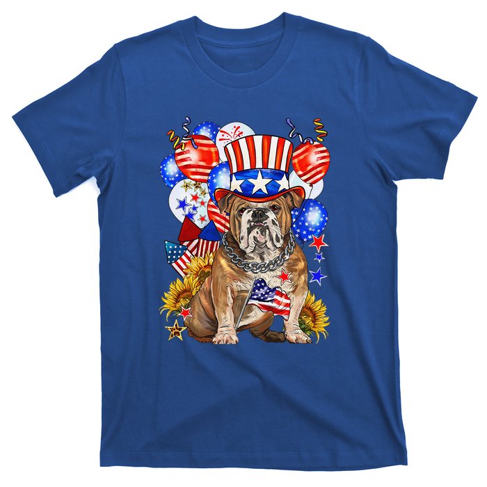 4th Of July English Bulldog Mom Dad Patriotic American Flag T-Shirt