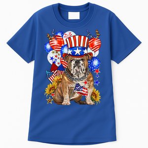 4th Of July English Bulldog Mom Dad Patriotic American Flag Tall T-Shirt