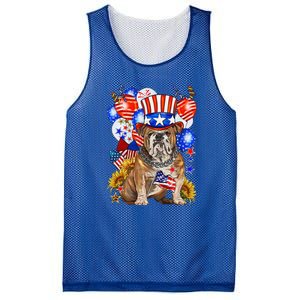 4th Of July English Bulldog Mom Dad Patriotic American Flag Mesh Reversible Basketball Jersey Tank