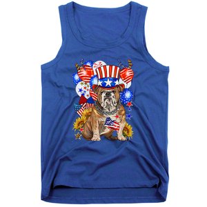 4th Of July English Bulldog Mom Dad Patriotic American Flag Tank Top