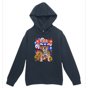 4th Of July English Bulldog Mom Dad Patriotic American Flag Urban Pullover Hoodie