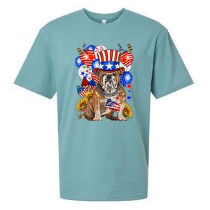 4th Of July English Bulldog Mom Dad Patriotic American Flag Sueded Cloud Jersey T-Shirt