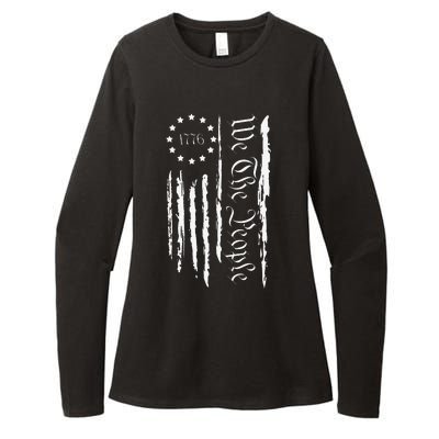 4th of July 1776 Patriotic  USA Flag Womens CVC Long Sleeve Shirt