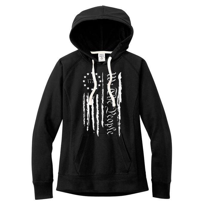 4th of July 1776 Patriotic  USA Flag Women's Fleece Hoodie