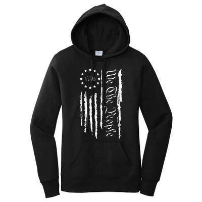 4th of July 1776 Patriotic  USA Flag Women's Pullover Hoodie