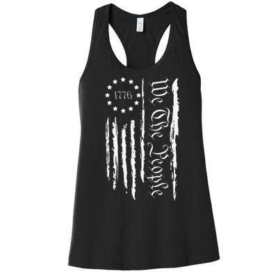 4th of July 1776 Patriotic  USA Flag Women's Racerback Tank