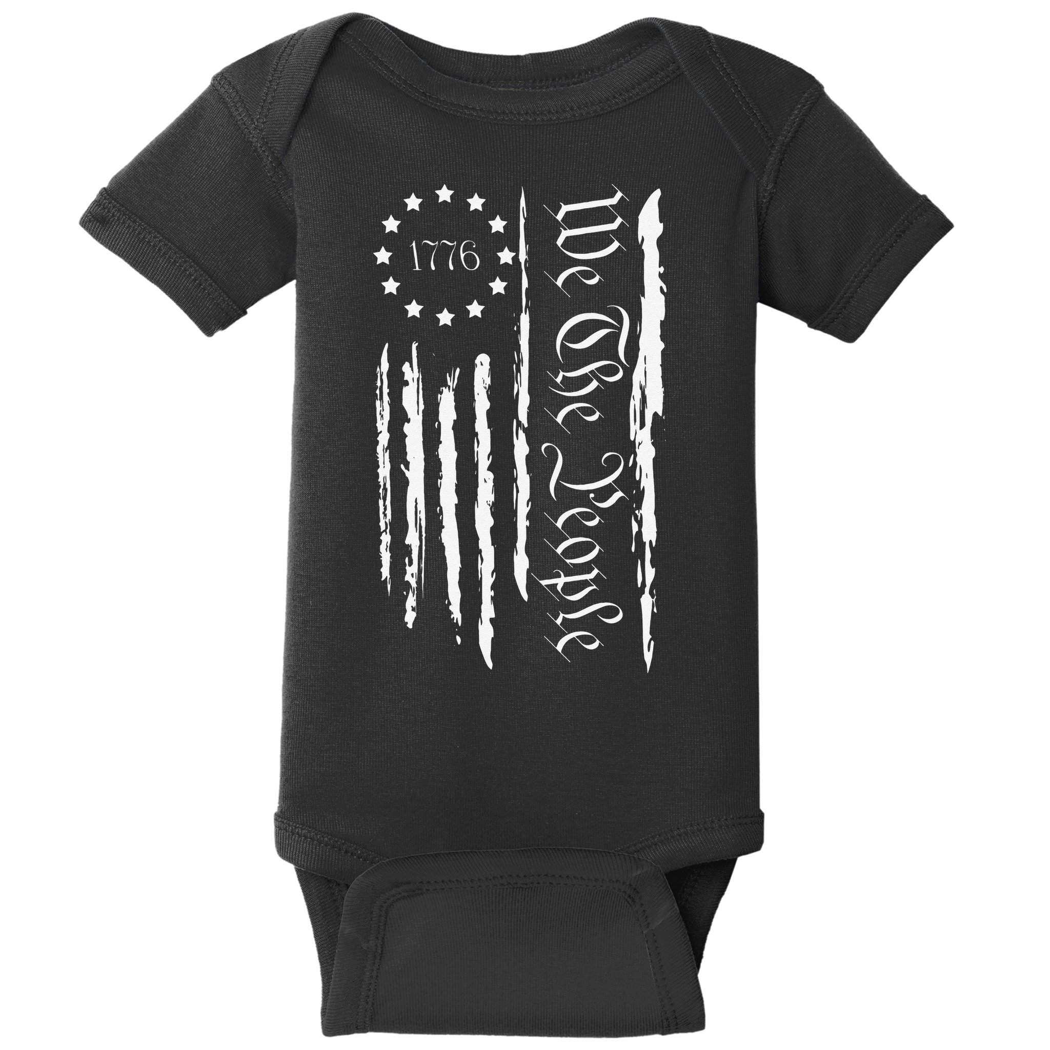 4th of July 1776 Patriotic  USA Flag Baby Bodysuit