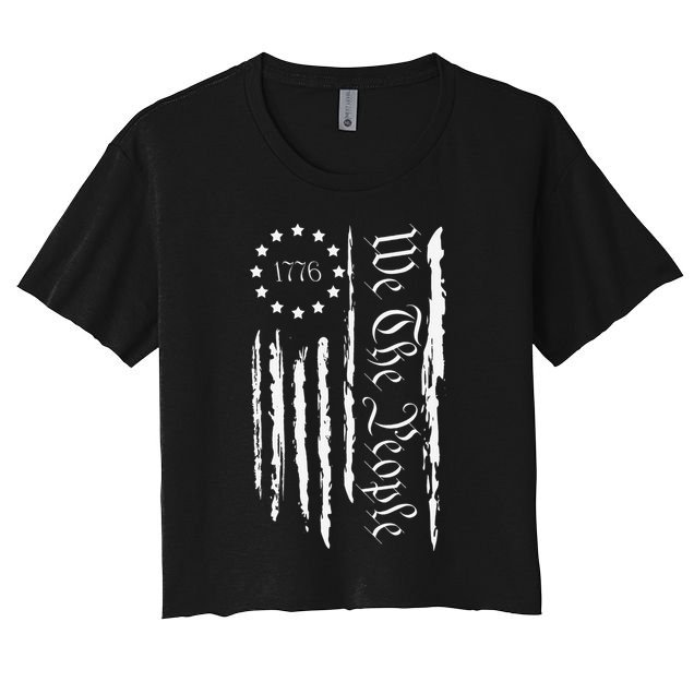 4th of July 1776 Patriotic  USA Flag Crop Top