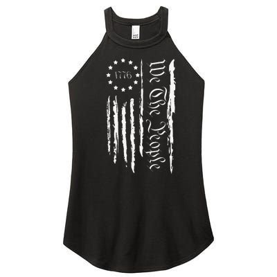 4th of July 1776 Patriotic  USA Flag Women's Perfect Tri Rocker Tank