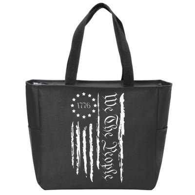 4th of July 1776 Patriotic  USA Flag Zip Tote Bag