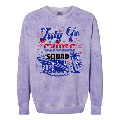 4Th Of July Cruise Squad Matching Vacation Cruise Ship Gift Colorblast Crewneck Sweatshirt