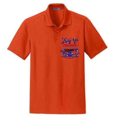 4Th Of July Cruise Squad Matching Vacation Cruise Ship Gift Dry Zone Grid Polo