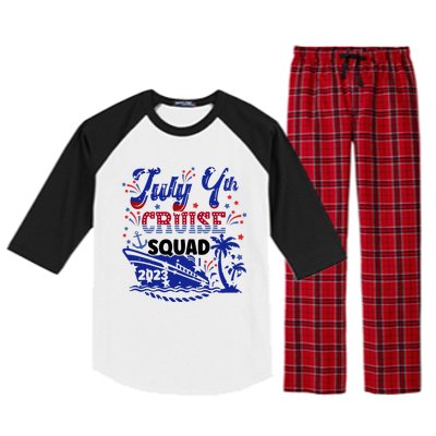 4Th Of July Cruise Squad Matching Vacation Cruise Ship Gift Raglan Sleeve Pajama Set