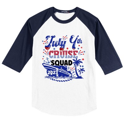 4Th Of July Cruise Squad Matching Vacation Cruise Ship Gift Baseball Sleeve Shirt