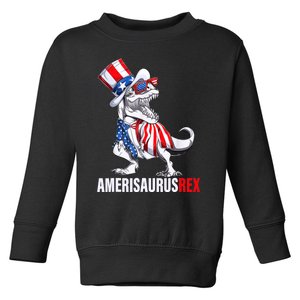 4th Of July T Rex Dinosaur Amerisaurus Rex Toddler Sweatshirt