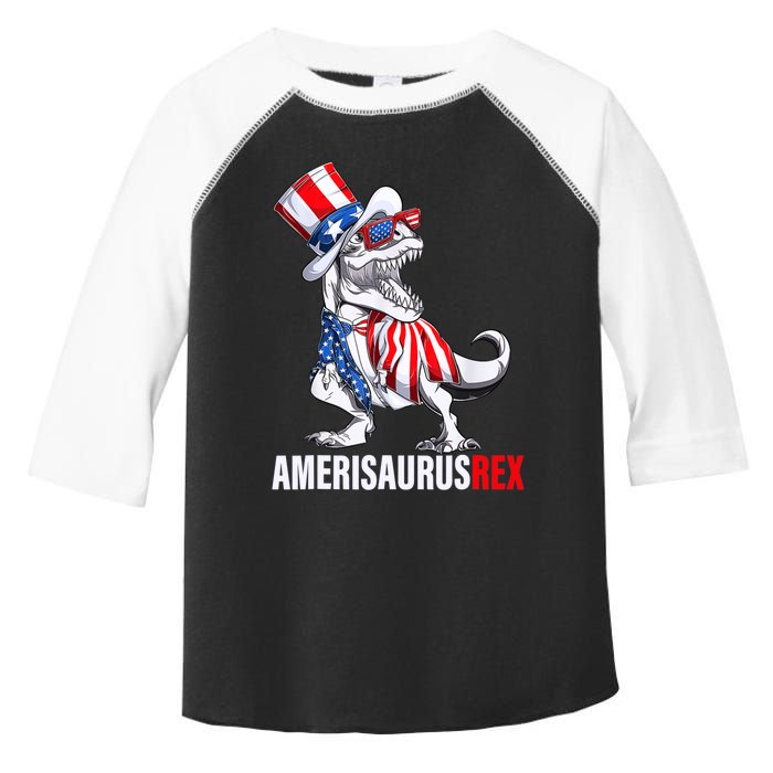 4th Of July T Rex Dinosaur Amerisaurus Rex Toddler Fine Jersey T-Shirt