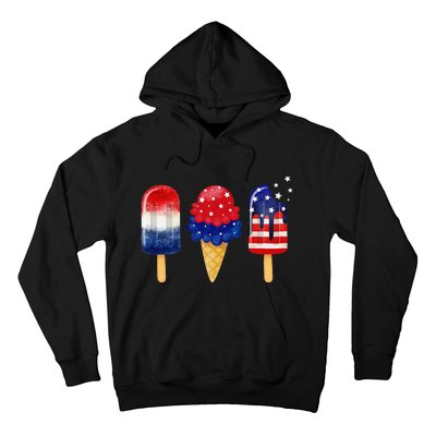 4th of July Popsicle American Flag Patriotic Summer Hoodie