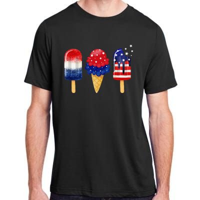 4th of July Popsicle American Flag Patriotic Summer Adult ChromaSoft Performance T-Shirt