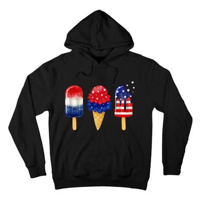 4th of July Popsicle American Flag Patriotic Summer Tall Hoodie