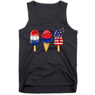 4th of July Popsicle American Flag Patriotic Summer Tank Top