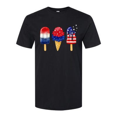 4th of July Popsicle American Flag Patriotic Summer Softstyle CVC T-Shirt