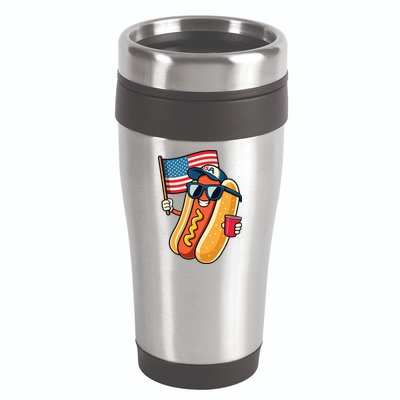 4th Of July Hotdog Funny Fourth Of July Patriotic 16oz Travel Tumbler