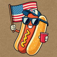 4th Of July Hotdog Funny Fourth Of July Patriotic Cotton Canvas Backpack