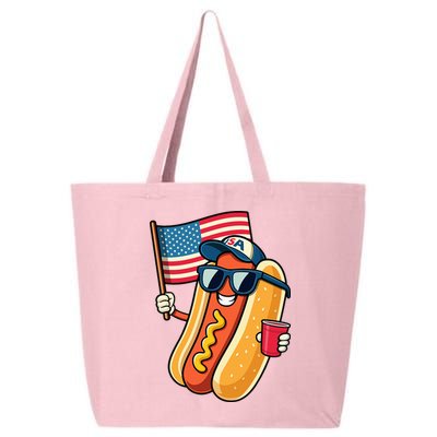 4th Of July Hotdog Funny Fourth Of July Patriotic 25L Jumbo Tote