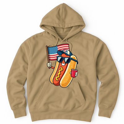 4th Of July Hotdog Funny Fourth Of July Patriotic Hoodie