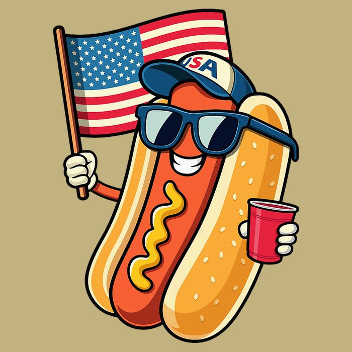 4th Of July Hotdog Funny Fourth Of July Patriotic Button