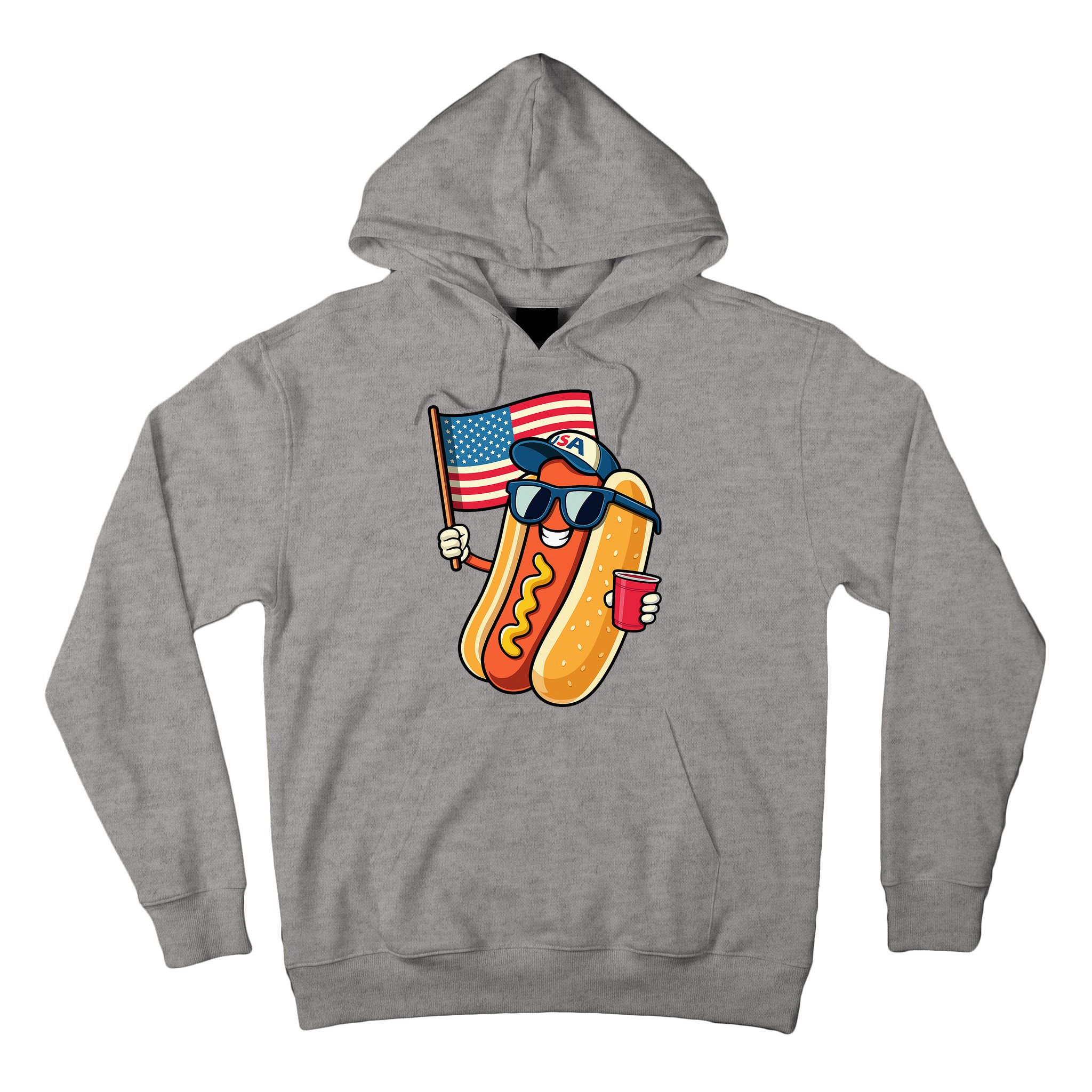 4th Of July Hotdog Funny Fourth Of July Patriotic Tall Hoodie
