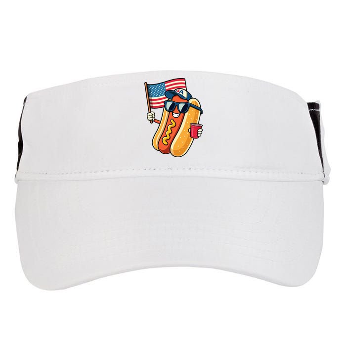 4th Of July Hotdog Funny Fourth Of July Patriotic Adult Drive Performance Visor