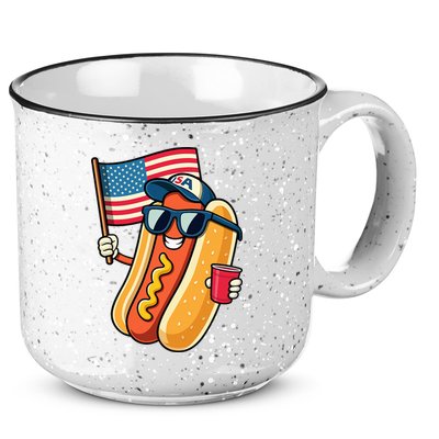 4th Of July Hotdog Funny Fourth Of July Patriotic 15oz Campfire Ceramic Mug