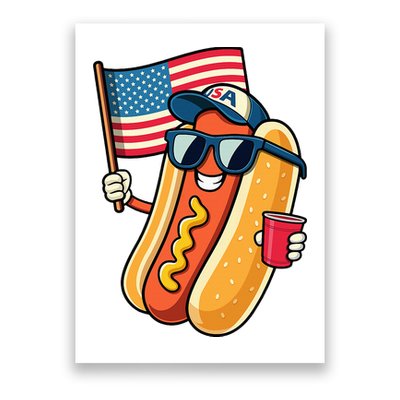 4th Of July Hotdog Funny Fourth Of July Patriotic Poster
