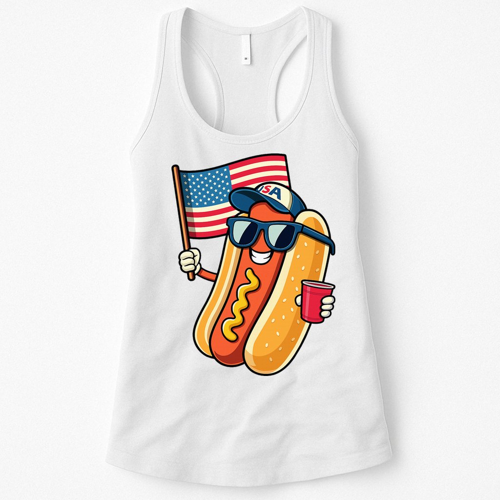 4th Of July Hotdog Funny Fourth Of July Patriotic Womens Tank Top