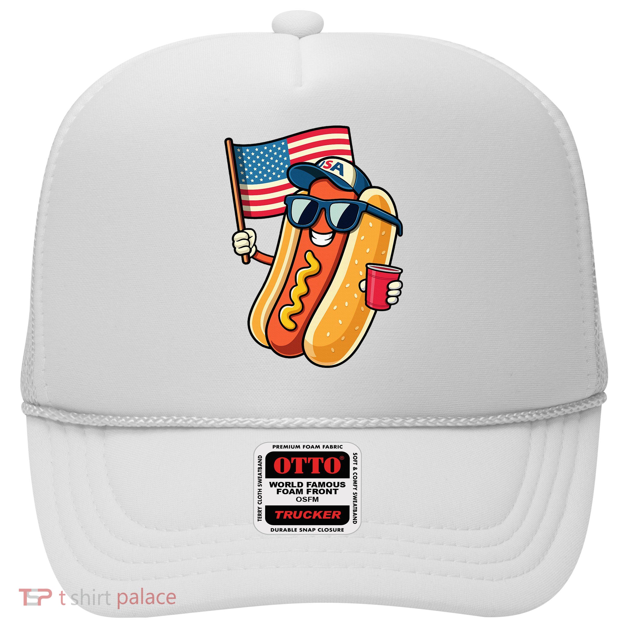 4th Of July Hotdog Funny Fourth Of July Patriotic Trucker Hat