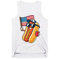 4th Of July Hotdog Funny Fourth Of July Patriotic Tank Top