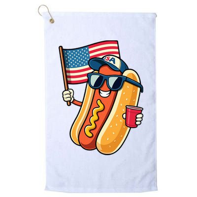 4th Of July Hotdog Funny Fourth Of July Patriotic Golf Towel