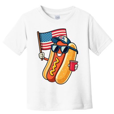 4th Of July Hotdog Funny Fourth Of July Patriotic Toddler T-Shirt
