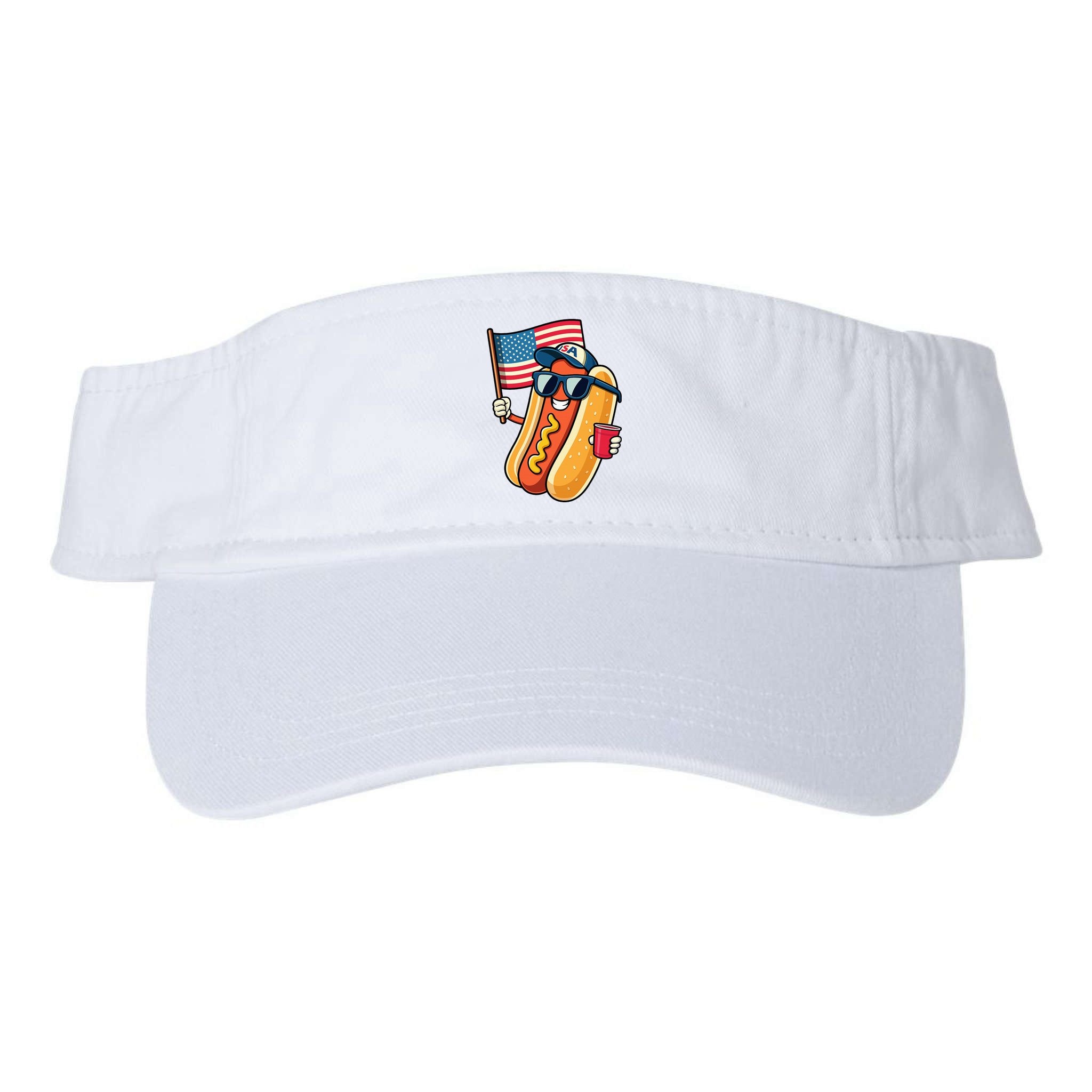 4th Of July Hotdog Funny Fourth Of July Patriotic Visor