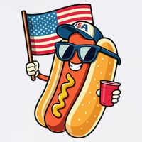 4th Of July Hotdog Funny Fourth Of July Patriotic Wool Snapback Cap