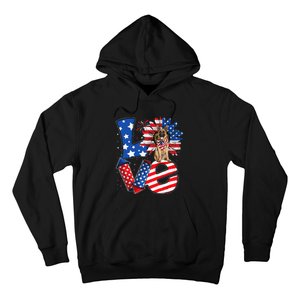 4th of July Decor Patriotic LOVE German Shepherd Dog USA Hoodie