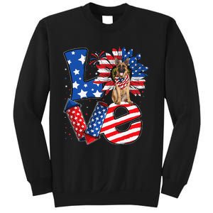 4th of July Decor Patriotic LOVE German Shepherd Dog USA Sweatshirt