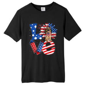 4th of July Decor Patriotic LOVE German Shepherd Dog USA Tall Fusion ChromaSoft Performance T-Shirt